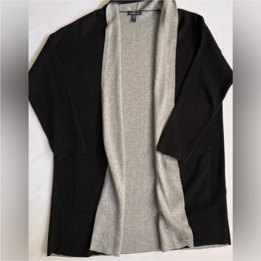 Eileen Fisher Sweater Cardigan Peruvian Cotton Blend Long Shawl Collar Small - Picture 9 of 16